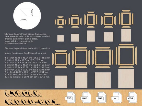 Download Standart Imperial Picture Frame Cut File - Standart Collection