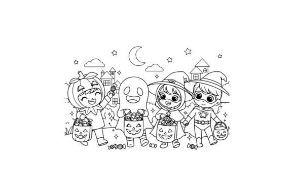 Download Halloween Kids Trick or Treat Vector Ill - Trick or treat vector Collection