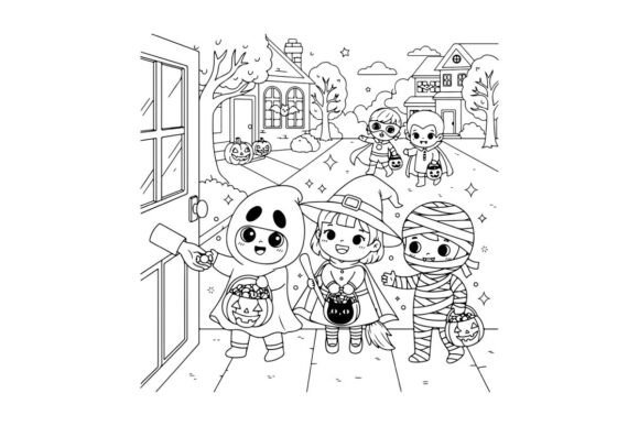 Download Halloween Kids Trick or Treat Vector Ill - Trick or treat vector Collection